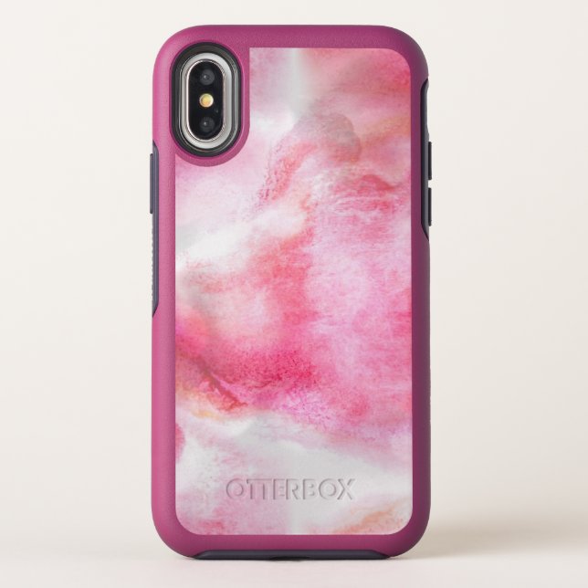 art red avant-garde background hand paint otterbox iPhone case (Back)