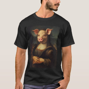 Art Renaissance Painting Funny Mona Lisa Pig Face T-Shirt