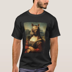 Art Renaissance Painting Funny Mona Lisa Rhinocero T-Shirt