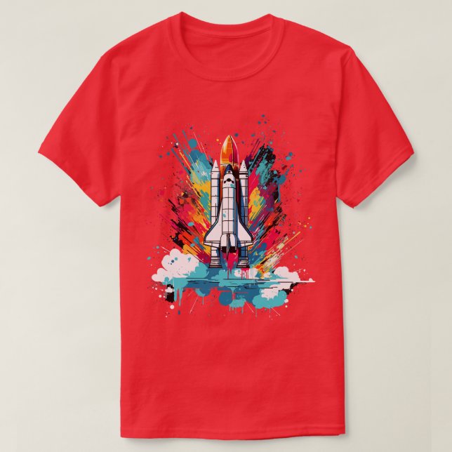Art Rocket Launch Space Gifts Science Gifts Space T-Shirt (Design Front)