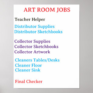 ART Room Jobs (in Colors) - Poster