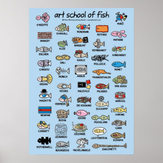 art school of fish composite poster