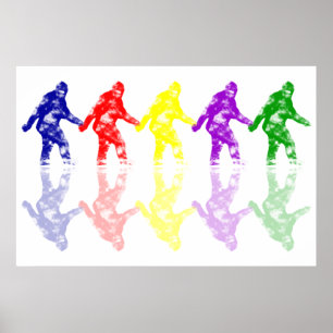 ART SCHOOL SQUATCH - Colorful Bigfoot Logo Poster