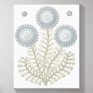 Art Sepia & Blue Botanical Prints Canvas Photo Tile