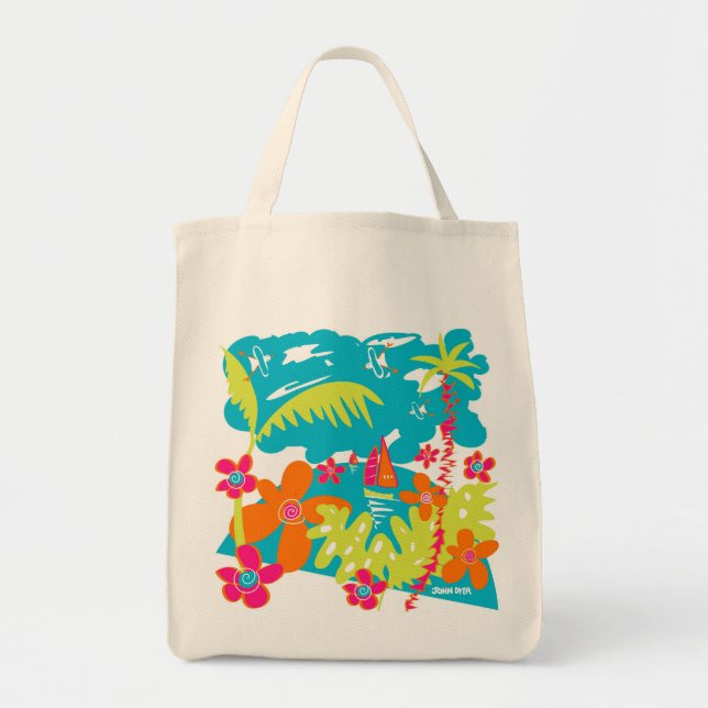 Art Shopping Bag: Organic Tropical Cornwall Tote Bag (Front)