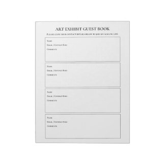 Art Show Exhibit Guest Book Notepad