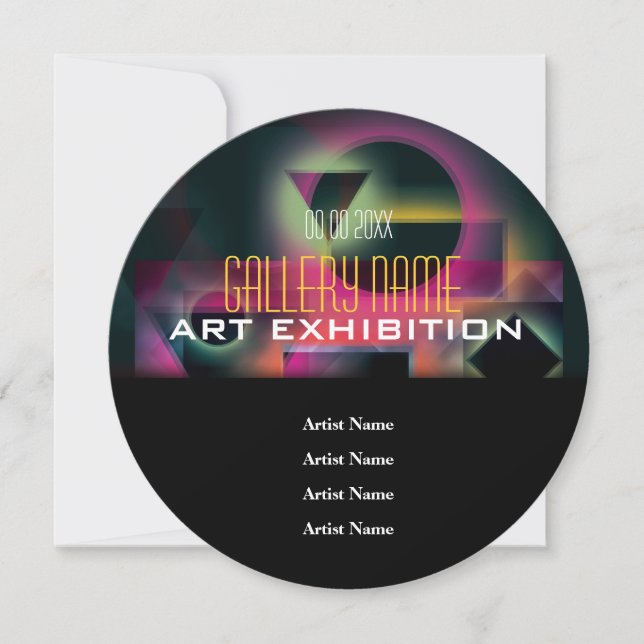 Art show gallery exhibition opening CUSTOMIZE Invitation (Front)