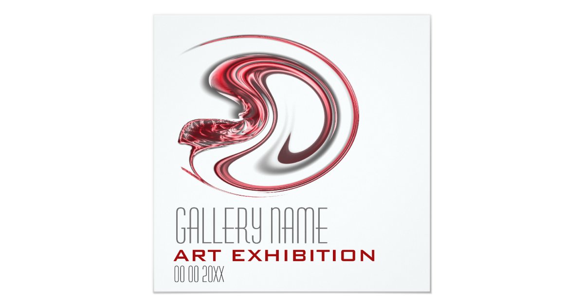 Art Show Gallery Exhibition Opening Customize Invitation Zazzle Com