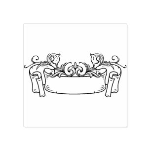 Art Simple Deco Vintage Ribbon Scrapbooking Rubber Stamp
