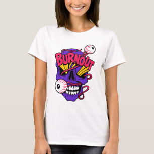 Art Skull with Burnout T-Shirt