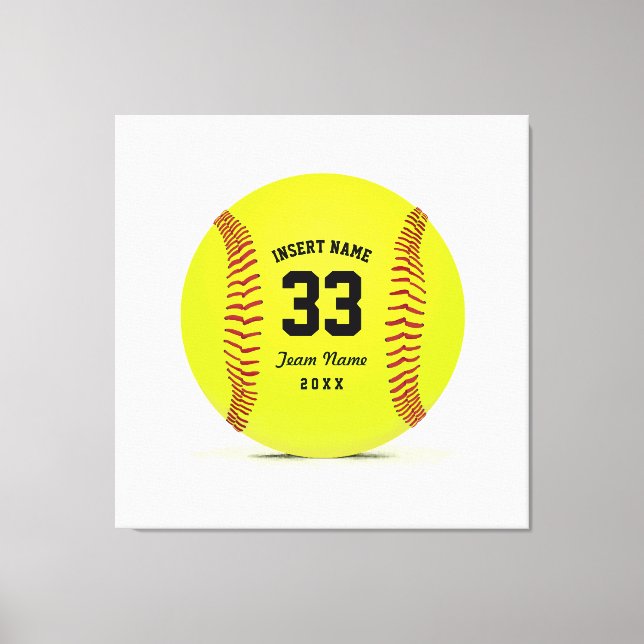 Art Softball Yellow Red and Black Custom Canvas Print (Front)