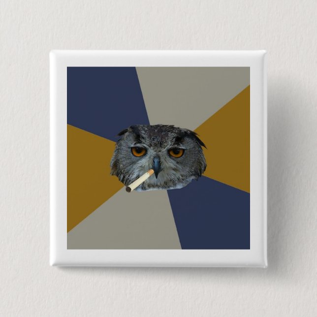Art Student Owl Advice Animal Meme Button (Front)
