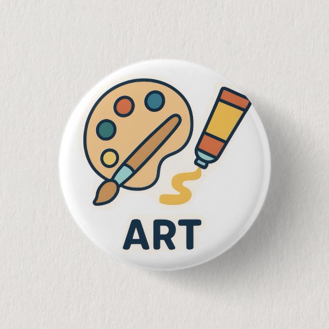 Art Subject – Paint Palette & Brush Button (Front)