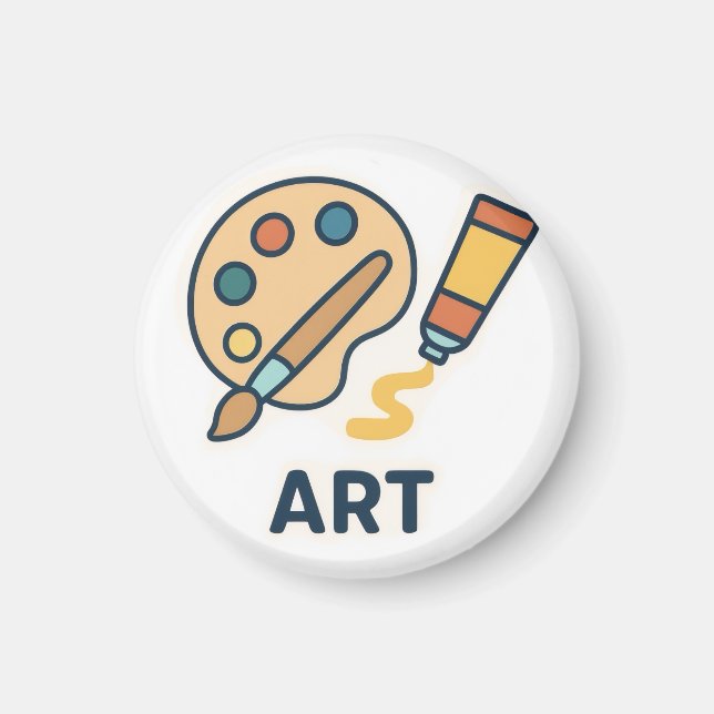 Art Subject – Paint Palette & Brush Magnet (Front)