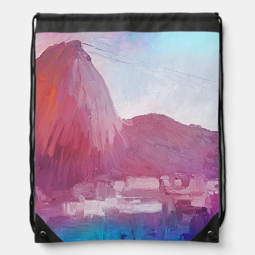 Art Sugarloaf Mountain Rio de Janeiro Drawstring Bag