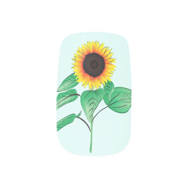 Art Sunflower - Summer Minx Nail Art (Left Thumb)