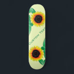 Art Sunflowers - Add Your Text / Name- Skateboard<br><div class="desc">Art Sunflowers - Add Your Text / Name / Year / Number / Logo / More  - Choose / add your favorite background colors !</div>