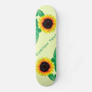 Art Sunflowers - Add Your Text / Name- Skateboard