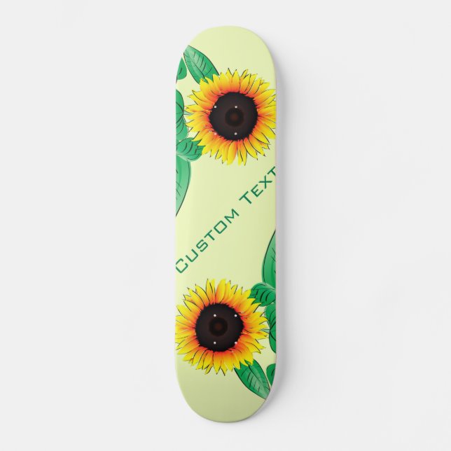 Art Sunflowers - Add Your Text / Name- Skateboard (Front)