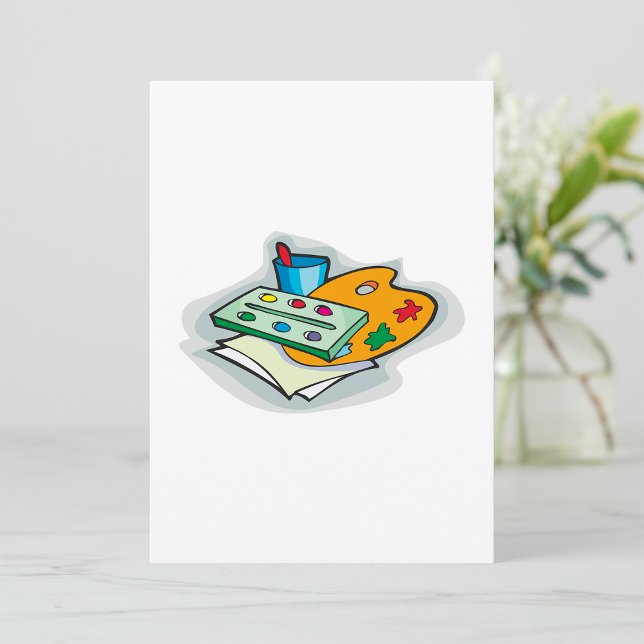 Art Supplies Watercolor Palette and Paintbrush  Invitation (Creator Uploaded)