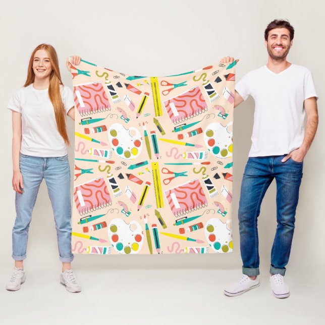 Art Supply All-Over Print Art Apron Fleece Blanket (In Situ)