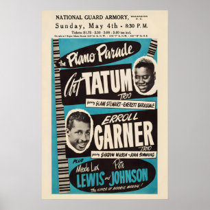 Art Tatum - Erroll Garner jazz poster - Piano