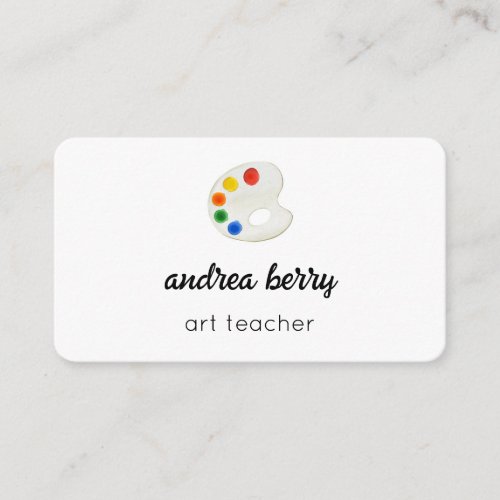 Art Teacher Art Palette Artist Business Card