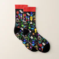 Art Teacher, Art supplies socks, Teacher Gift Socks