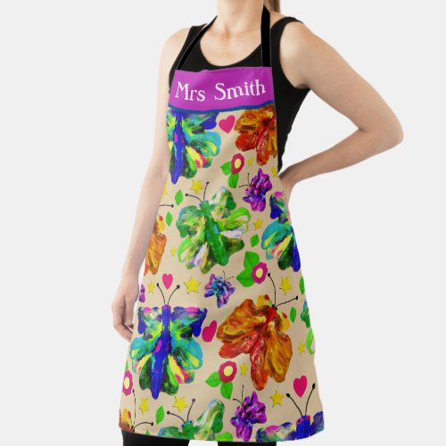 Art Teacher Butterfly  Apron