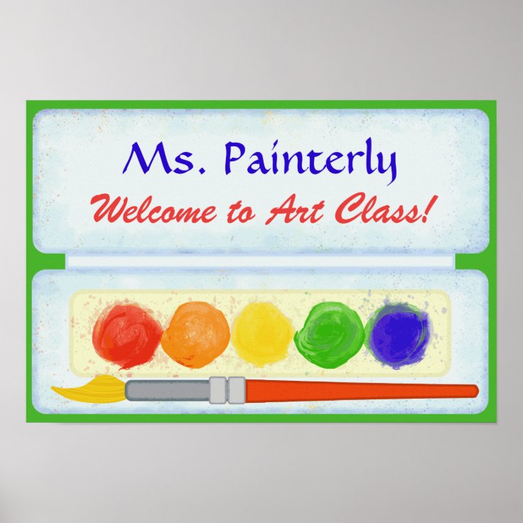 Art Teacher Classroom Welcome Sign | Paint Palette | Zazzle