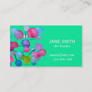 Art teacher colorful abstract art business card