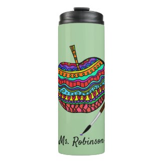 Art Teacher Colorful Apple Thermal Tumbler
