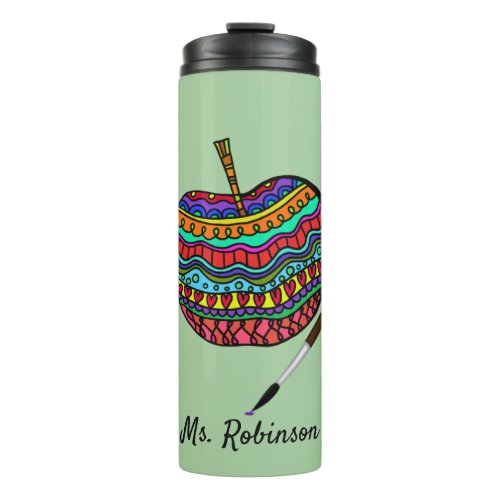 Art Teacher Colorful Apple Thermal Tumbler