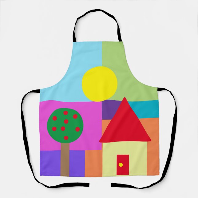 Art Teacher Colorful Shapes Apron (Front)
