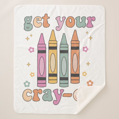 Art Teacher Crayon Sherpa Blanket Gift