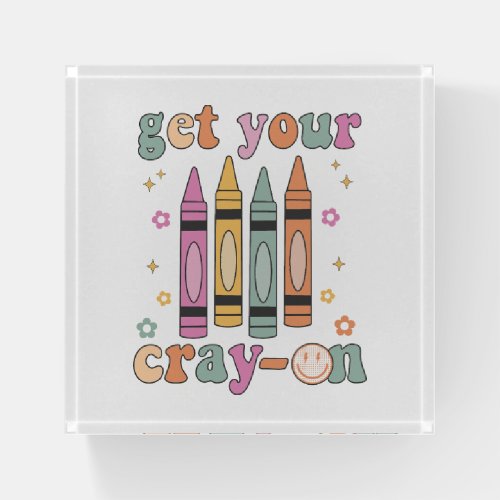 Art Teacher Crayons Paperweight Gift