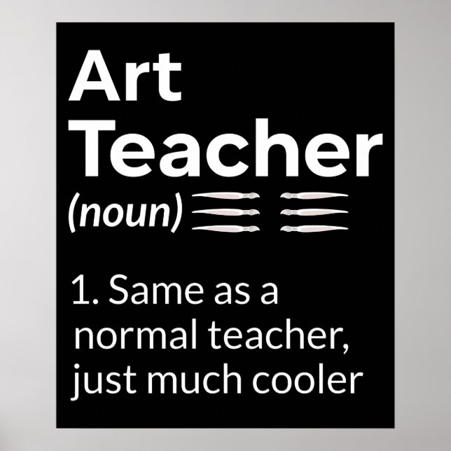 Art Teacher Definition Funny Artist Artistic Lover Poster (Front)