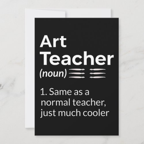 Art Teacher Definition Funny Artist Artistic Lover Thank You Card