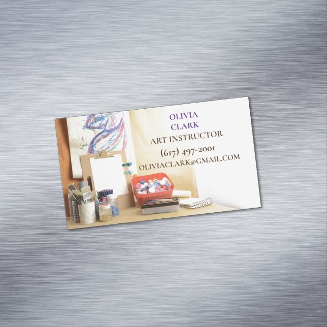 Art Teacher  Educator Art Class Tutor  Business Card Magnet (In Situ)