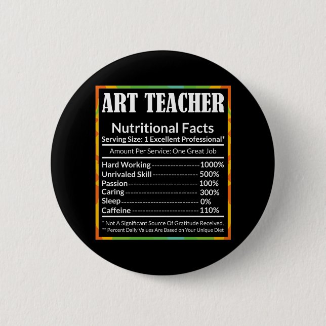 Art Teacher Facts Funny Artist Artistic Lover Grap Button (Front)