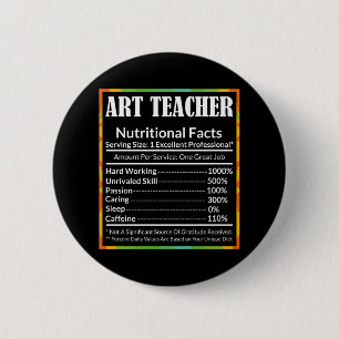 Art Teacher Facts Funny Artist Artistic Lover Grap Button
