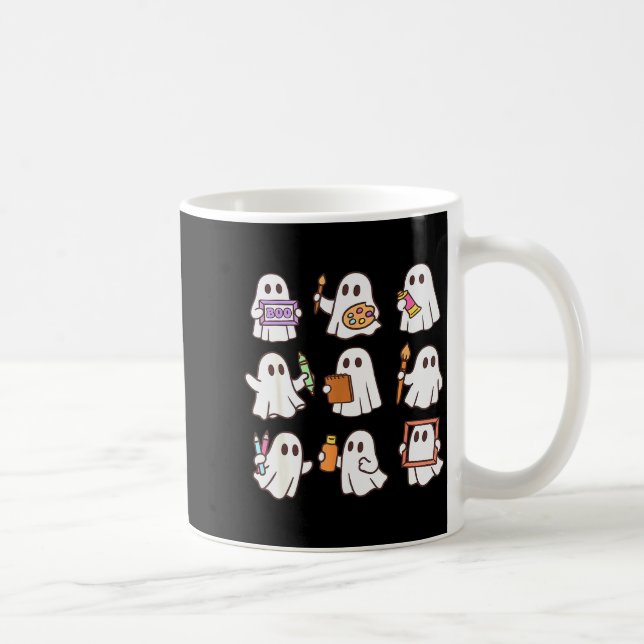 Art Teacher Ghost Halloween Artists Painter Teache Coffee Mug (Right)