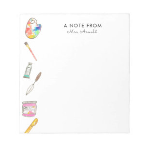 Art teacher gift stationary notepad