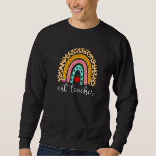 Art Teacher Leopard Rainbow Back To School Sweatshirt