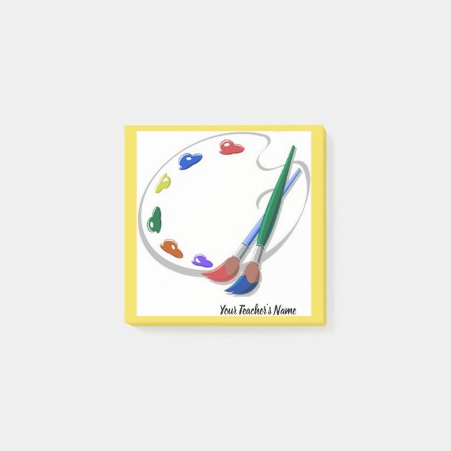 Art Teacher Memo,Palette Post-it, Gift for Teacher Post-it Notes (Front)