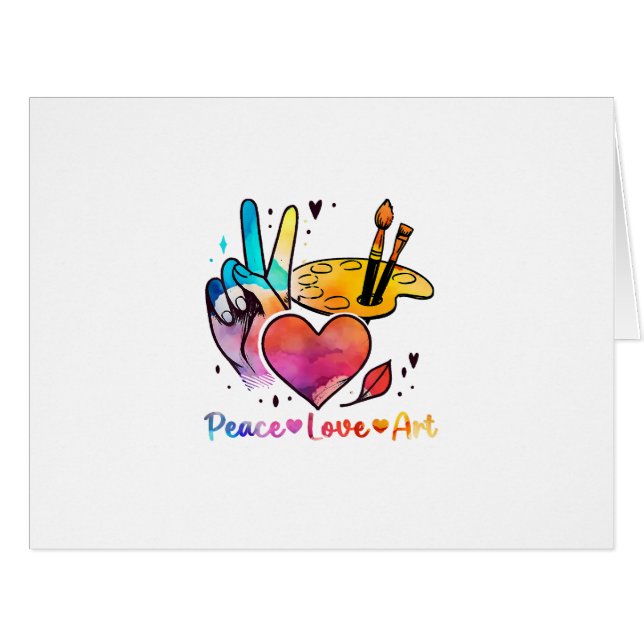 Art Teacher Peace Love Art For Artists And Painter (Front Horizontal)