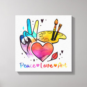 Art Teacher Peace Love Art For Artists And Painter Canvas Print