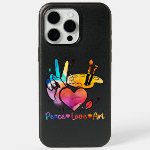Art Teacher Peace Love Art For Artists And Painter iPhone 15 Pro Max Case