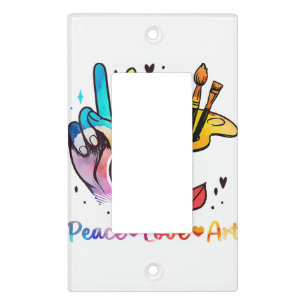 Art Teacher Peace Love Art For Artists And Painter Light Switch Cover