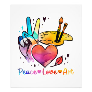 Art Teacher Peace Love Art For Artists And Painter Photo Print